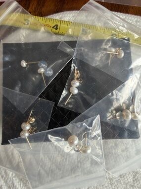 Classic Pearl Stud Earrings in White - Unbranded